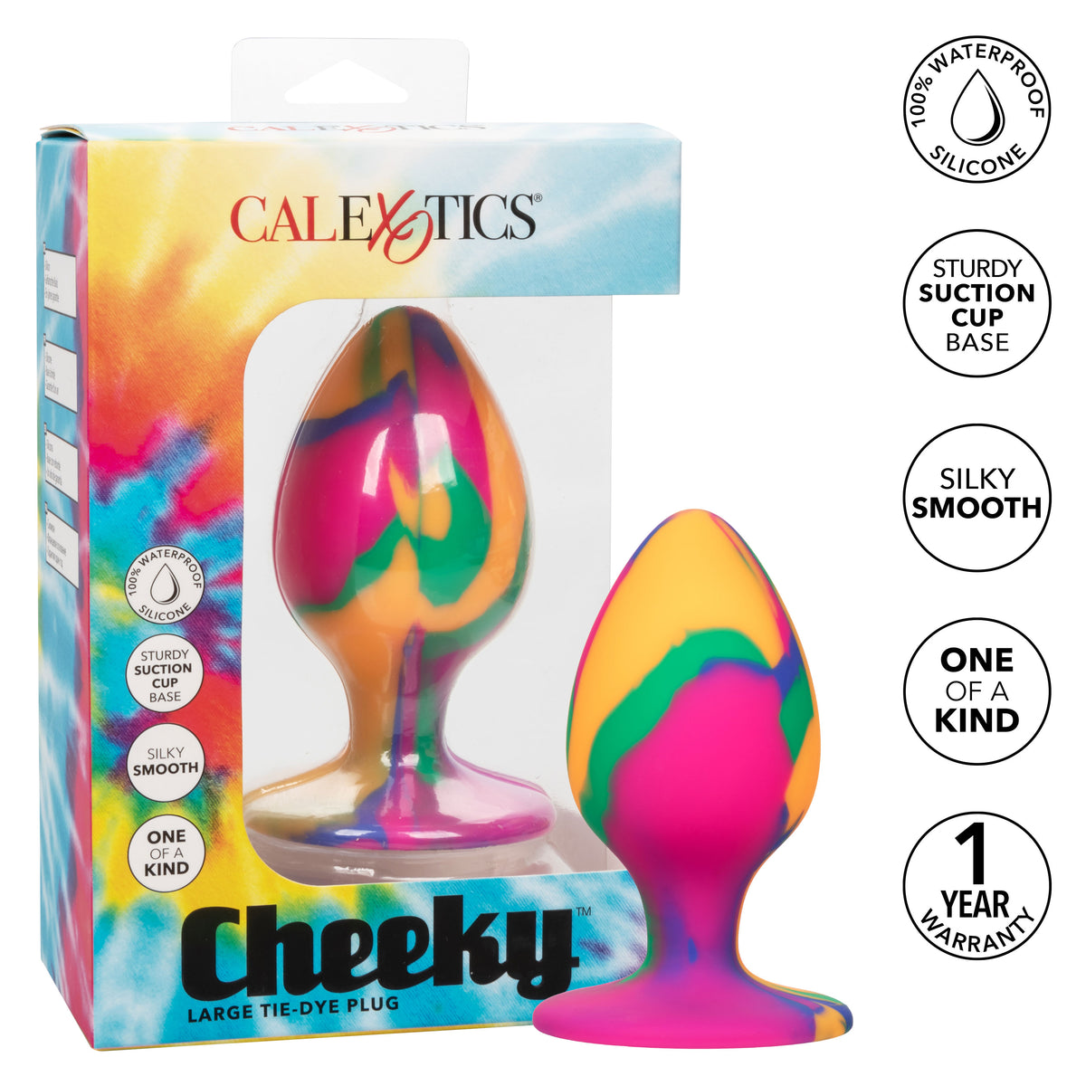Cheeky Large Tie Dye – Vibrant Large Butt Plug 3.5 Inch > Anal Range > Butt Plugs