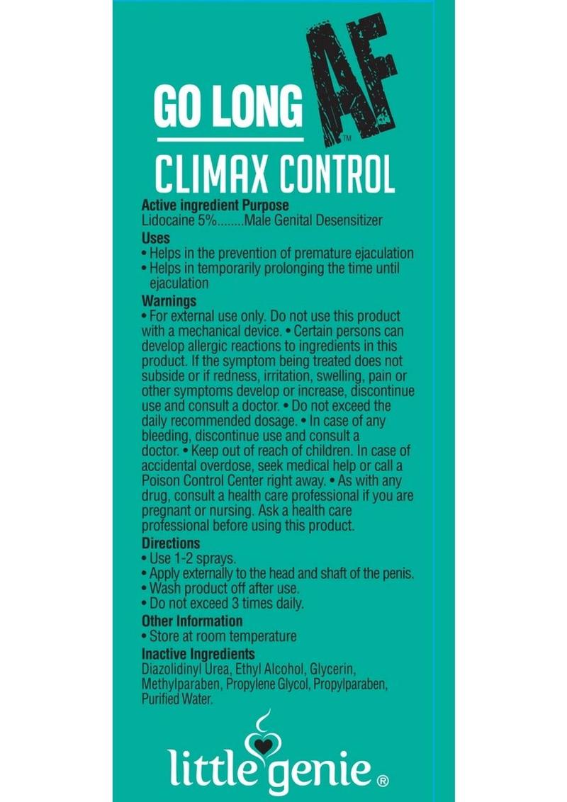 Go Long AF Male Prolong Spray 29ml 1 Oz Bottle > Essentials > Mens Enhancers