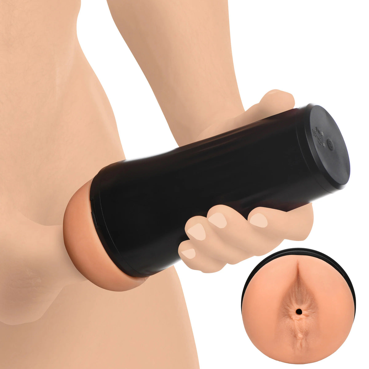 Mistress Vibrating Ass Masturbator (Skin Tone) – Waterproof Soft Stretchy 4 Speed Vibrator Beige > Sex Toys For Men > Masturbators > Vibrating