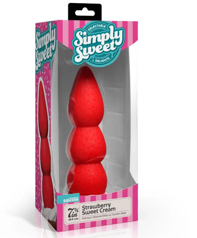 Strawberry Sweet Cream Premium Silicone 7.8" Dildo Secondary image