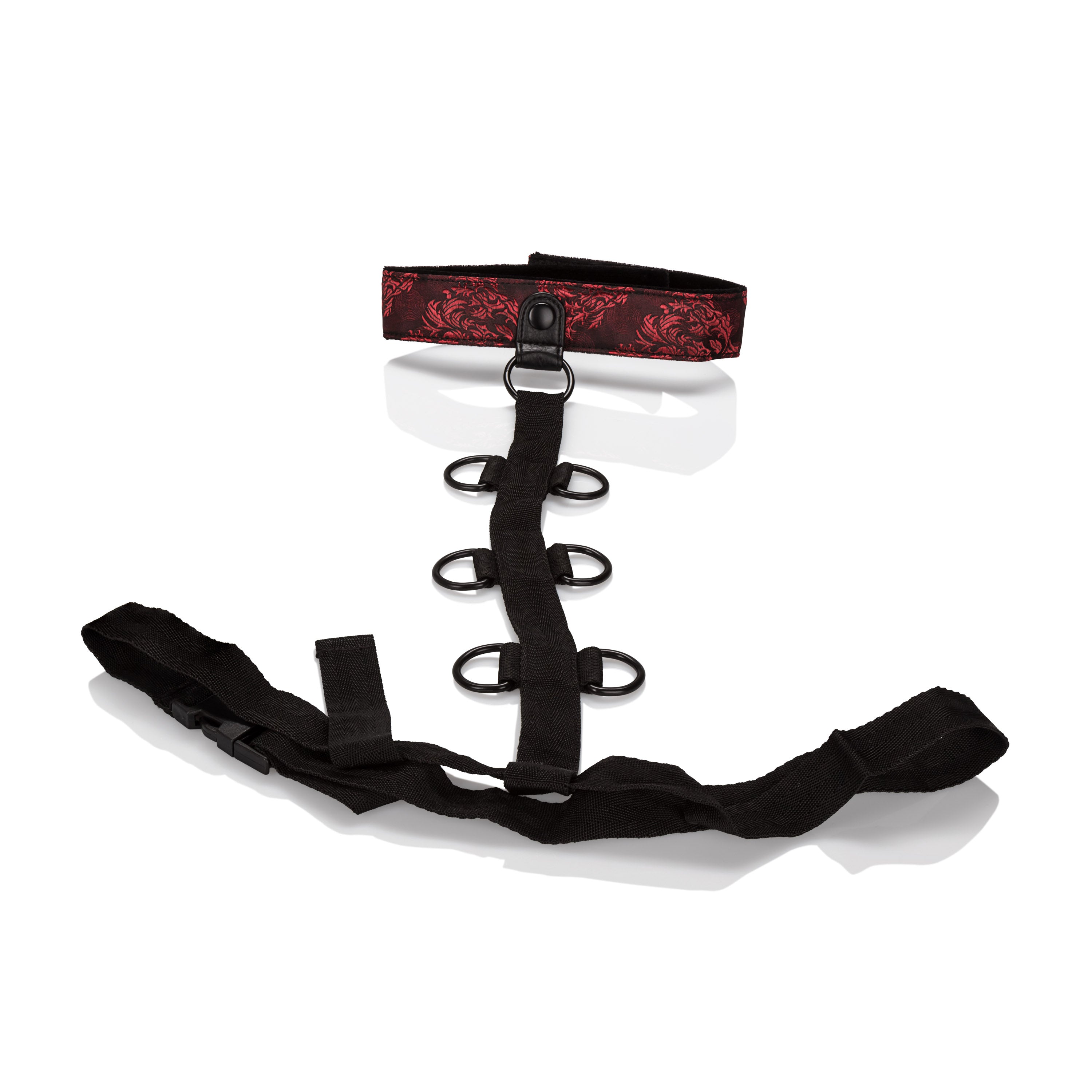 Scandal Collar Body Restraints (Red and Black) – Plush Adjustable Restraints Secondary image