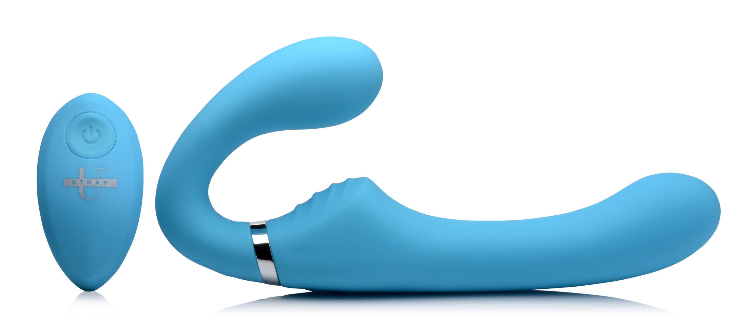 Mighty Rider 10X 8.4 Inch Strapless Strap-On Blue with Remote Control Blue > Dildos > Strapless Strap Ons