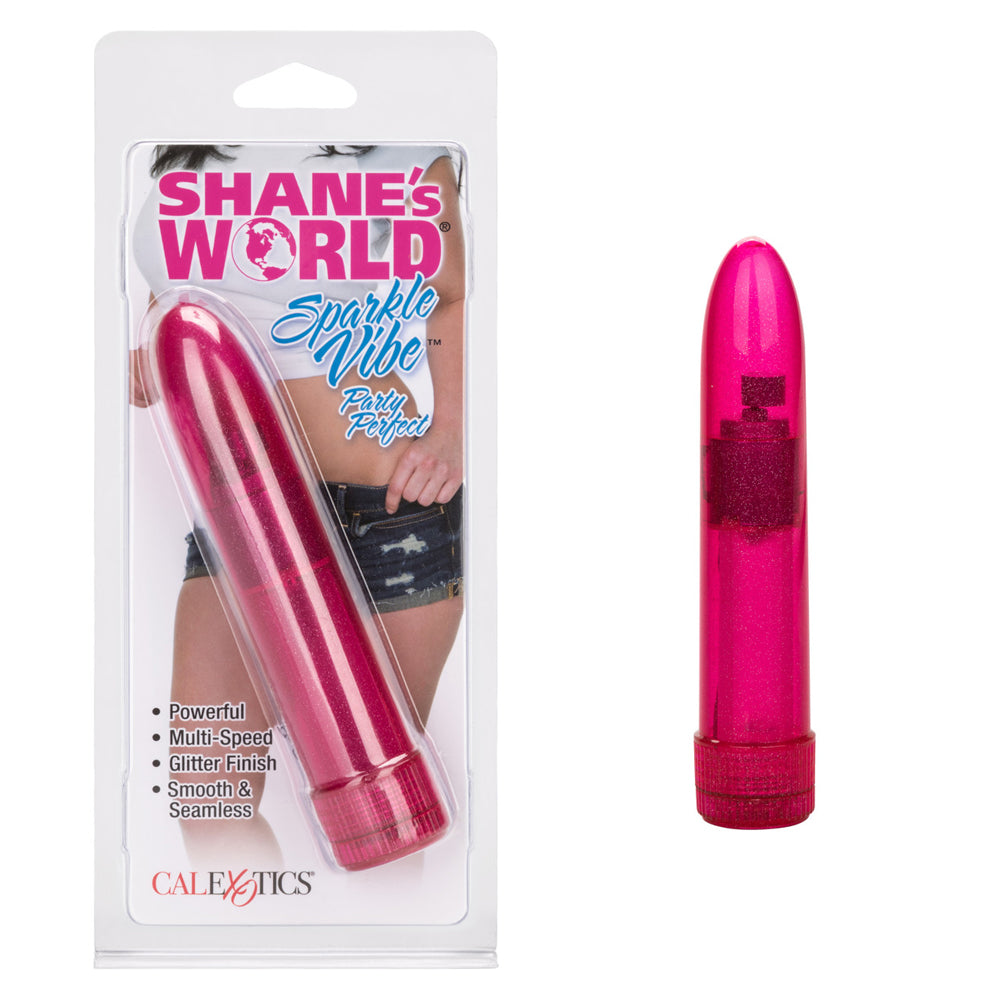 Shane's World Sparkle Vibe Pink 4.5 Inch Compact Multi-Speed Vibrator with Glitter Finish Vibrators - G Spot