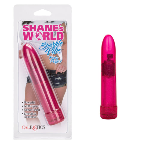Shane's World Sparkle Vibe Pink 4.5 Inch Compact Multi-Speed Vibrator with Glitter Finish Vibrators - G Spot