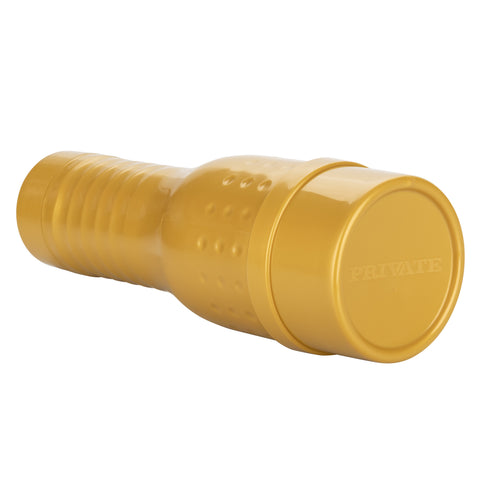 Private Tube Personal Trainer Tub Gold Real Skin TPR Suction Masturbator Sleeve > Sex Toys For Men > Masturbators > Manual