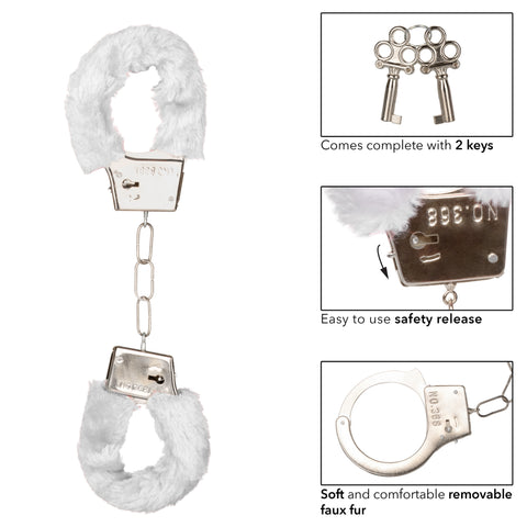 Playful Furry Cuffs in White for Sensational Bondage Pleasure > Bondage Gear > Handcuffs