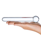 Glas 7 Inch Straight Clear Glass Dildo with Bulbous Handle and Luxury Satin Storage Bag > Glass > Dildos