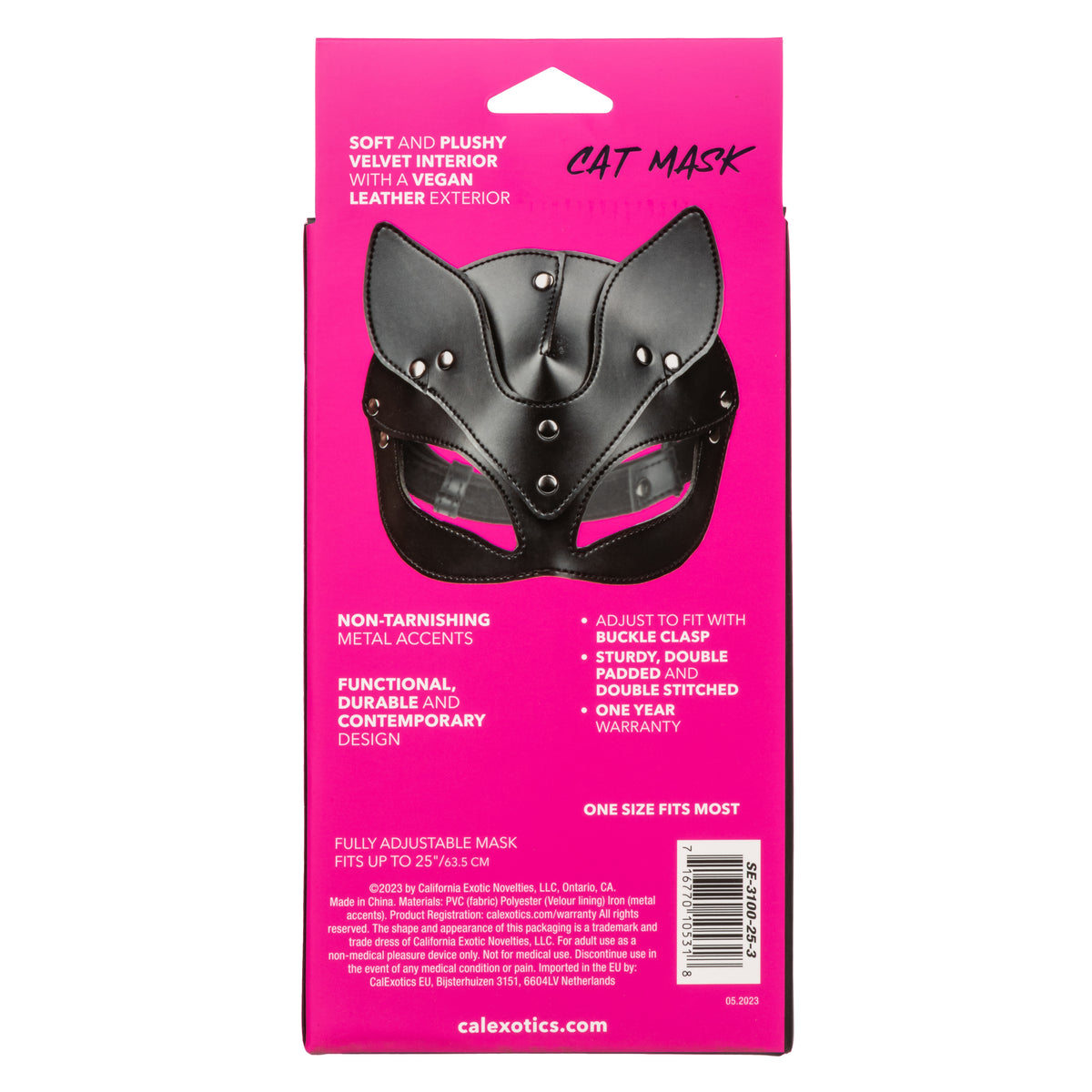 Euphoria Collection Black Cat Mask (Black) – Velvet Interior Adjustable Buckle Mask > Bondage Gear > Masks