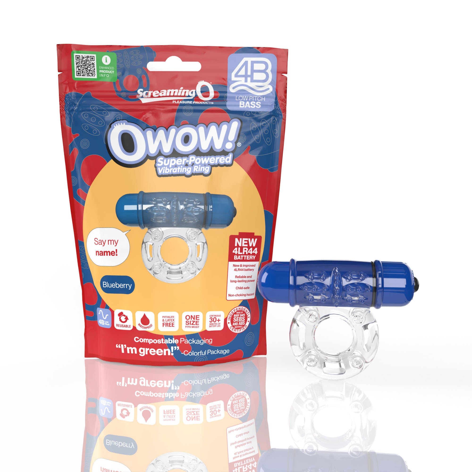 Owow 4B Low Pitch Bass (Blueberry) > Cock Ring > Vibrating