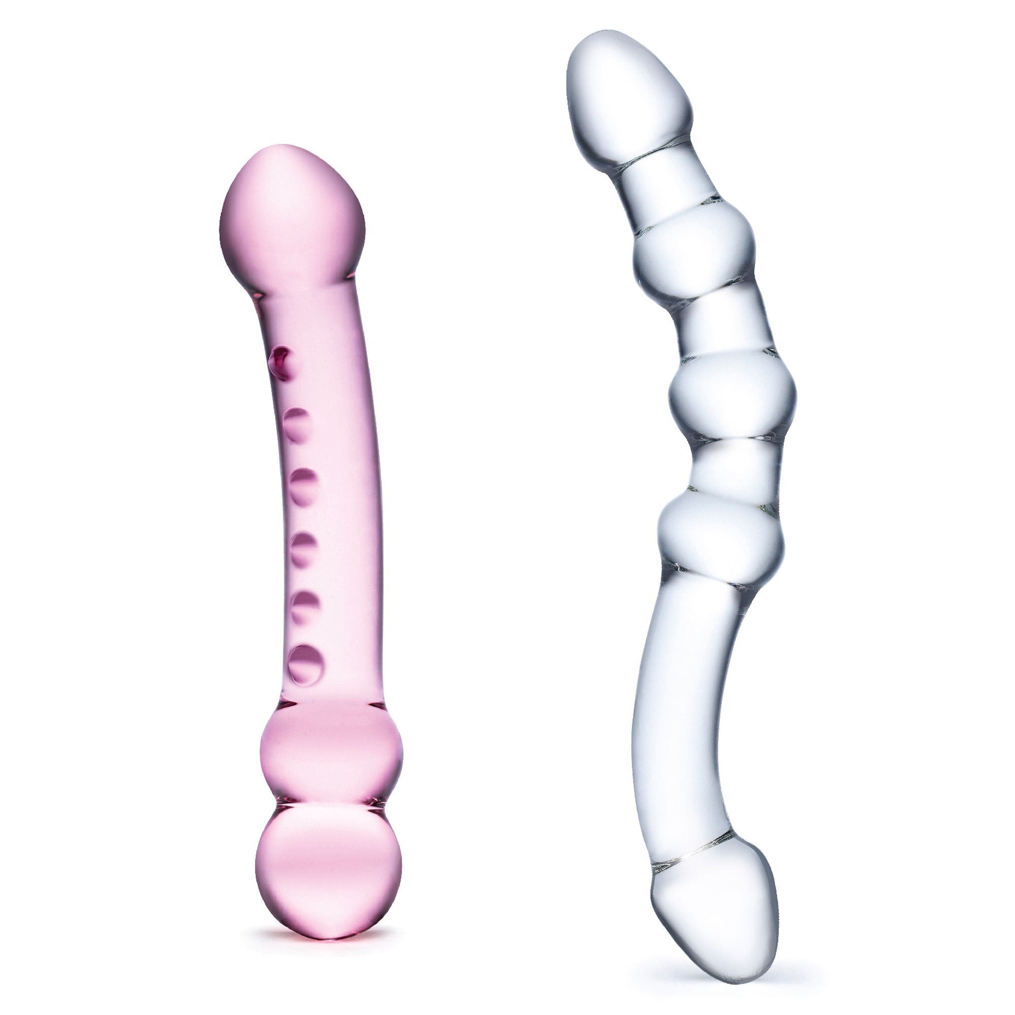 Glas Double Pleasure 6 Inch and 7.5 Inch Two-Piece Glass Dildo Set > Glass > Dildos
