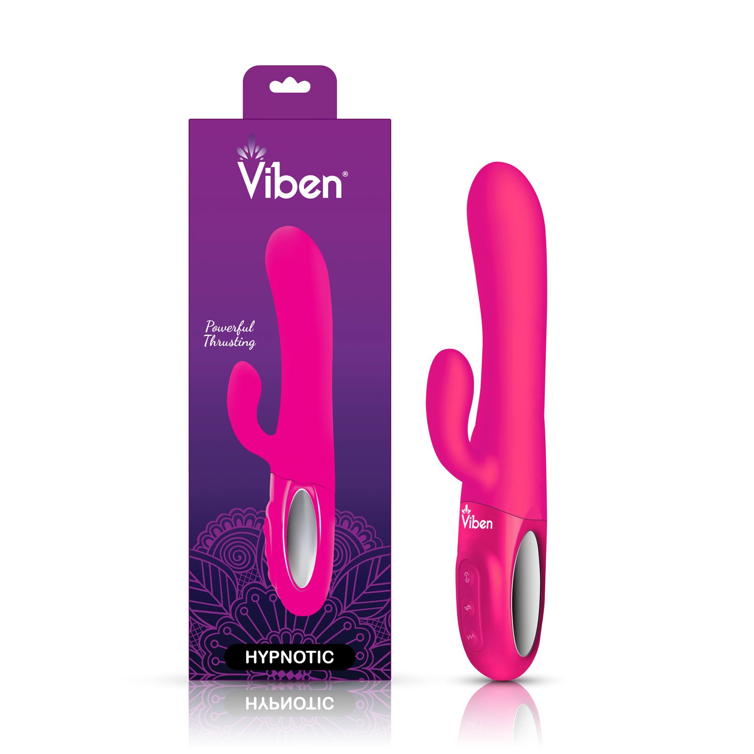 Viben Hypnotic Thrusting Rabbit Vibrator with Swinging Clitoral Stimulator in Hot Pink > Vibrators > Ladies > Rabbit