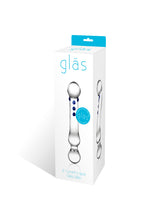 Glas 6 Inch Textured Clear Glass G-Spot Dildo with Blue Accents Default Title > Glass > Dildos