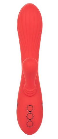 California Dreaming Palisades Passion Red Silicone Heated Massager with Swinging Teaser and Triple Motor Vibrations > Vibrators > Ladies > Rabbit