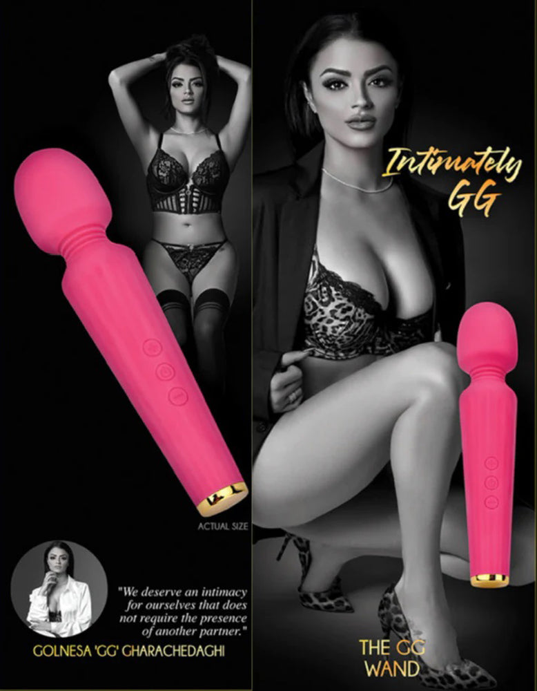 Intimately GG The GG Wand Pink Silicone Cordless Vibrator with Gold Accents > Sex Toys > Massage Wands