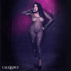 Radiance Plus Size Crotchless Body Suit Black Mesh Rhinestones > Clothes > Plus Size Lingerie