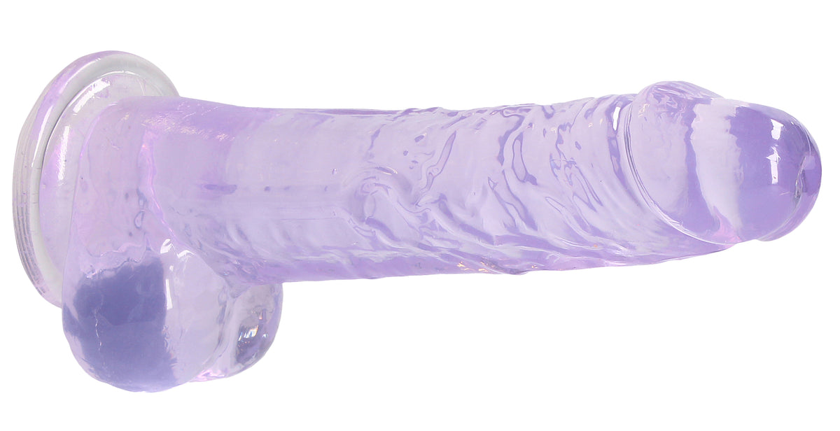 Realrock Crystal Clear 8 Inch Realistic Dildo with Balls – Body-Safe Phthalate-Free TPE > Dildos > Realistic Dildos