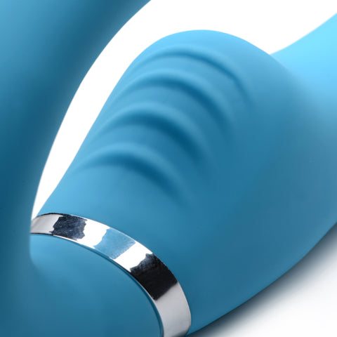 Mighty Rider 10X Strapless Strap-On Blue with Remote Control > Dildos > Strapless Strap Ons