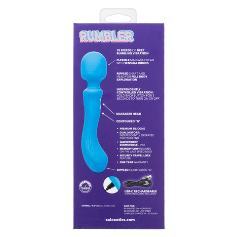 Rumbler Rumble Wand (Blue) – Dual-Ended Vibrator Vibrators - G Spot