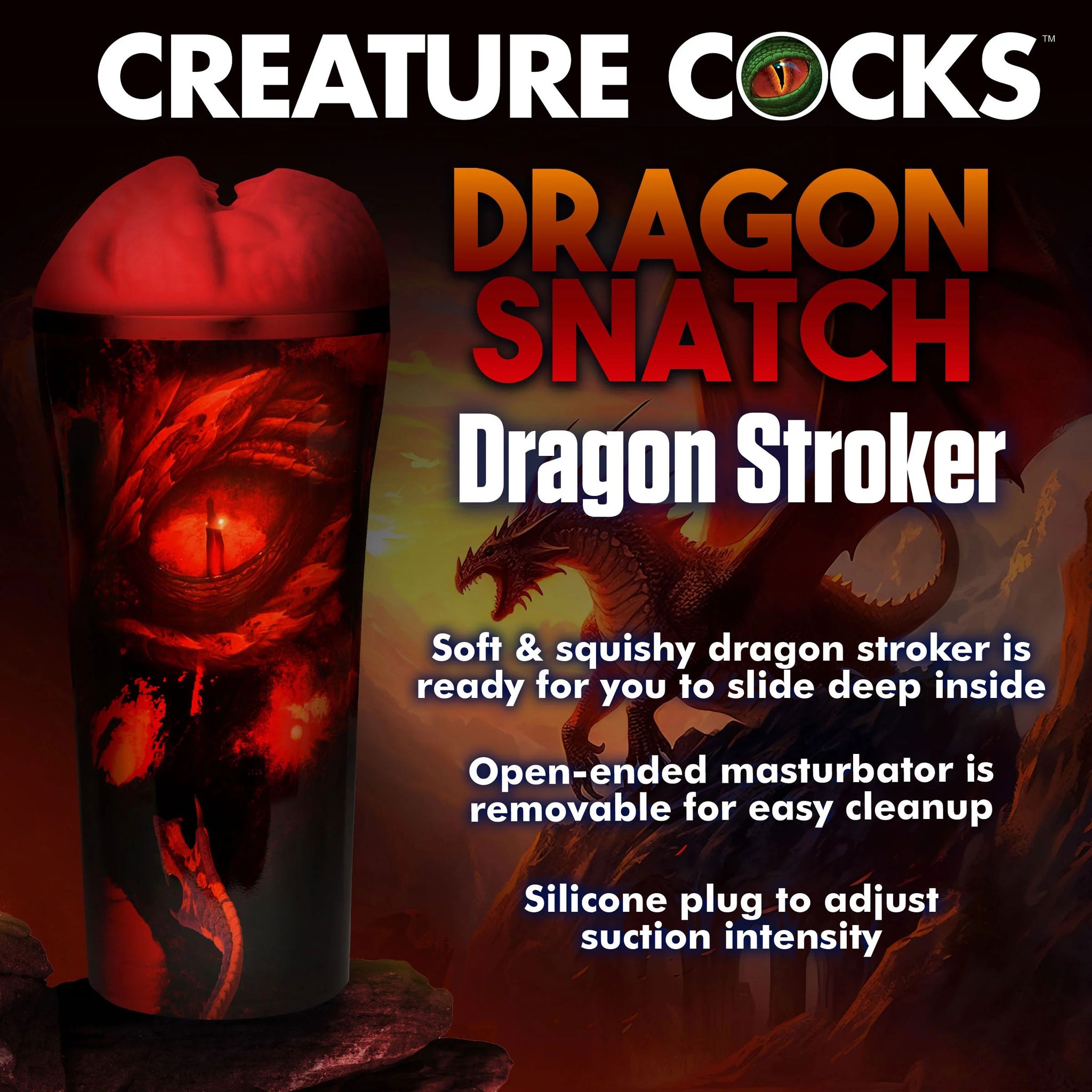 Creature Cocks Dragon Snatch (Red) – Scaly Masturbator > Sex Toys For Men > Masturbators > Fantasy
