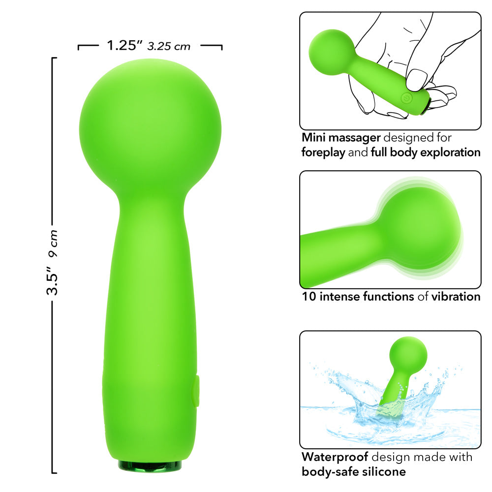 Neon Vibes The Bubbly Vibe Mini Massager in Bright Green with 10 Functions and Rechargeable > Sex Toys > Mini Massagers