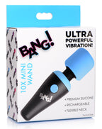 BANG! 10X Vibrating Mini Silicone Wand Blue with Flexible Neck and Rechargeable Blue > Sex Toys > Mini Massagers