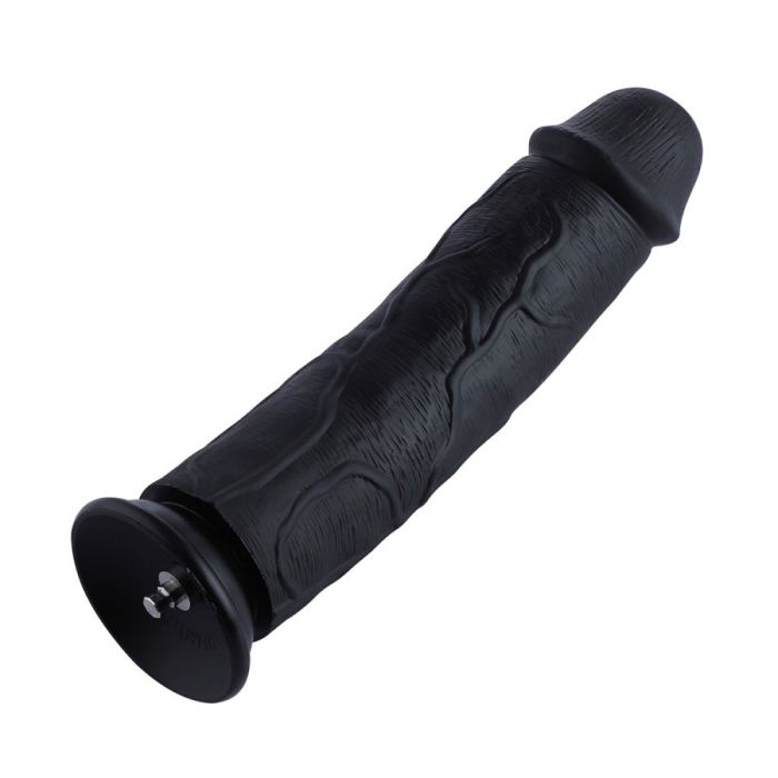 HiSmith - 11" Silicone Black Curved Dildo (KlicLok) Sex Machine Attachments