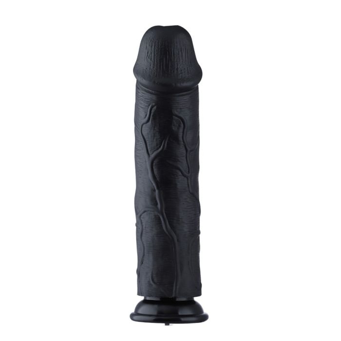 HiSmith - 11" Silicone Black Curved Dildo (KlicLok) Sex Machine Attachments