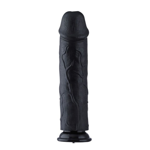 HiSmith - 11" Silicone Black Curved Dildo (KlicLok) Sex Machine Attachments