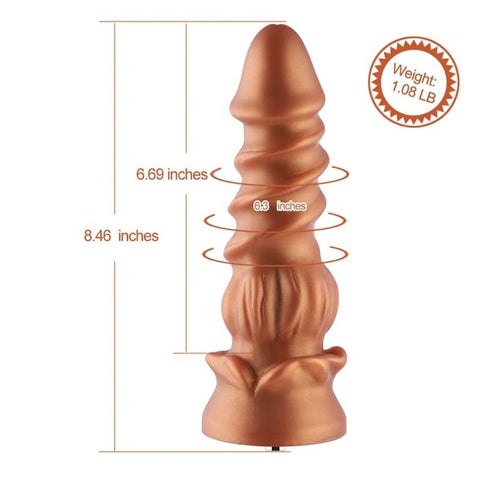 HiSmith - 8.5" Silicone Golden Monster Dildo (KlicLok) Sex Machine Attachments