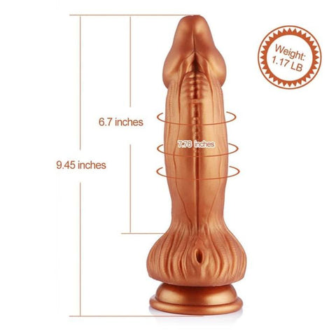 HiSmith - 9.45" Silicone Gold Monster Dildo (KlicLok) Sex Machine Attachments