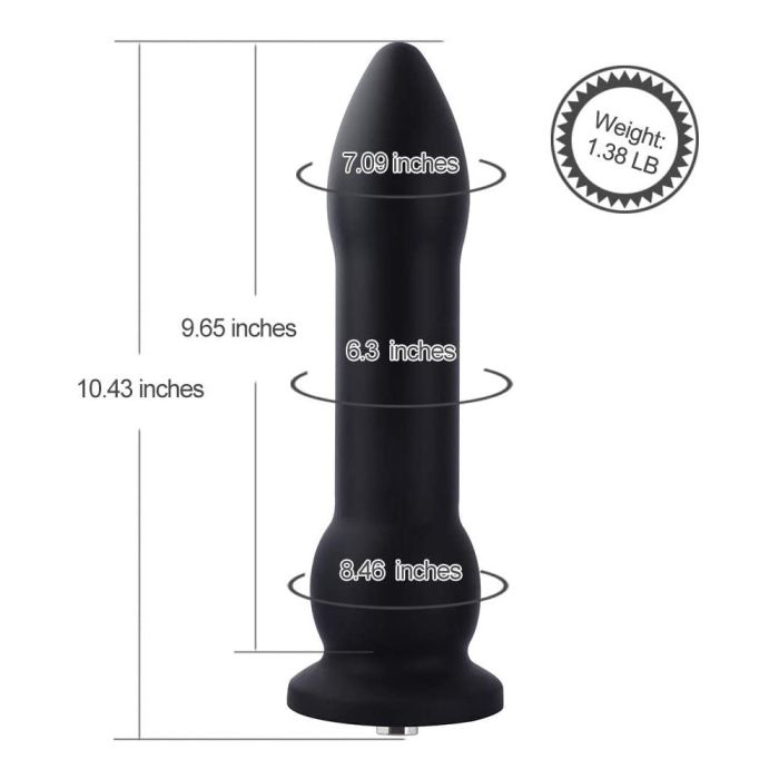 Hismith - 10.43in Silicone Black Bullet (KlicLok) Sex Machine Attachments