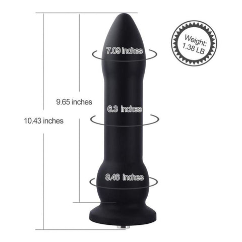 Hismith - 10.43in Silicone Black Bullet (KlicLok) Sex Machine Attachments