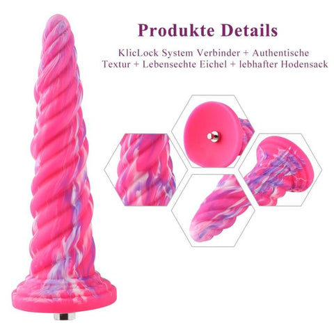 HiSmith - 10" Silicone Monster Series Pink Awl (KlicLok) Sex Machine Attachments