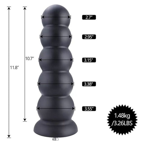 Hismith - 11.8" Silicone Smooth 5 Balls Beaded Anal Dildo (KlicLok) Sex Machine Attachments