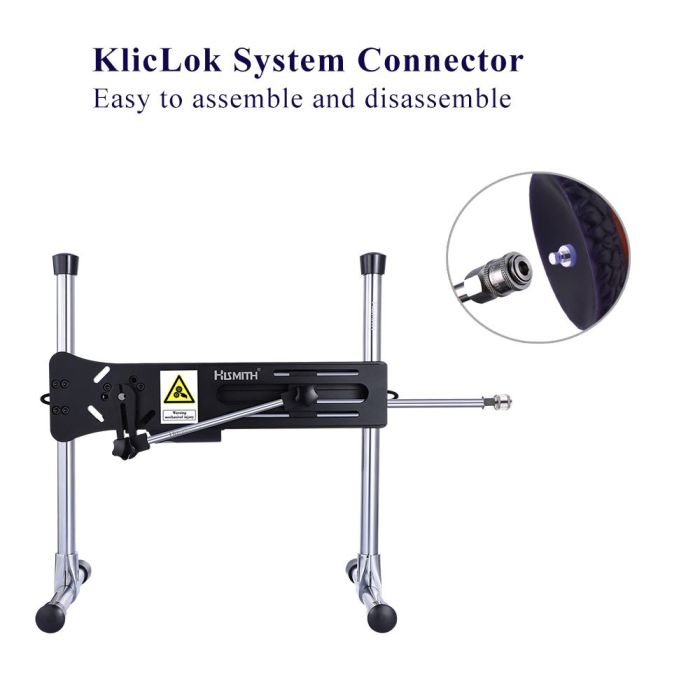 Hismith - 12.4" Silicone Black Super Size Dildo (KlicLok) Sex Machine Attachments