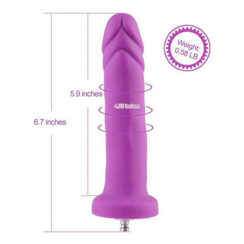 HiSmith - 6.7" Silicone Vibrating Purple Dildo (KlicLok) Sex Machine Attachments