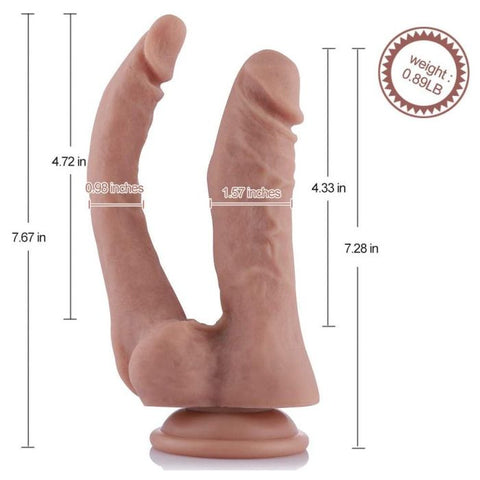 Hismith - 7" Silicone Double Penetrator Dildo (KlicLok) Sex Machine Attachments