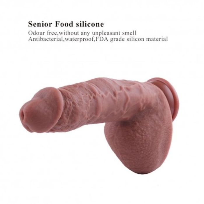 HiSmith 9in Extreme Coffee Penis Silicone Dildo Sex Machine Attachments
