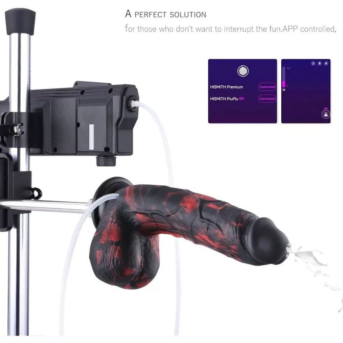 HiSmith - Pneumatic Auto Lube Launcher with 8.3" Silicone Squirting Dildo (KlicLoc) Sex Machine Connectors