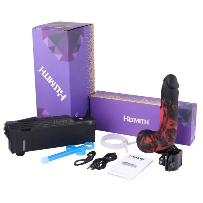 HiSmith - Pneumatic Auto Lube Launcher with 8.3" Silicone Squirting Dildo (KlicLoc) Sex Machine Connectors