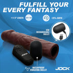 JOCK Enhancers 1.5 Inch Vibrating Penis Extension with Remote - Light, Medium or Dark > Sex Toys For Men > Penis Sleeves
