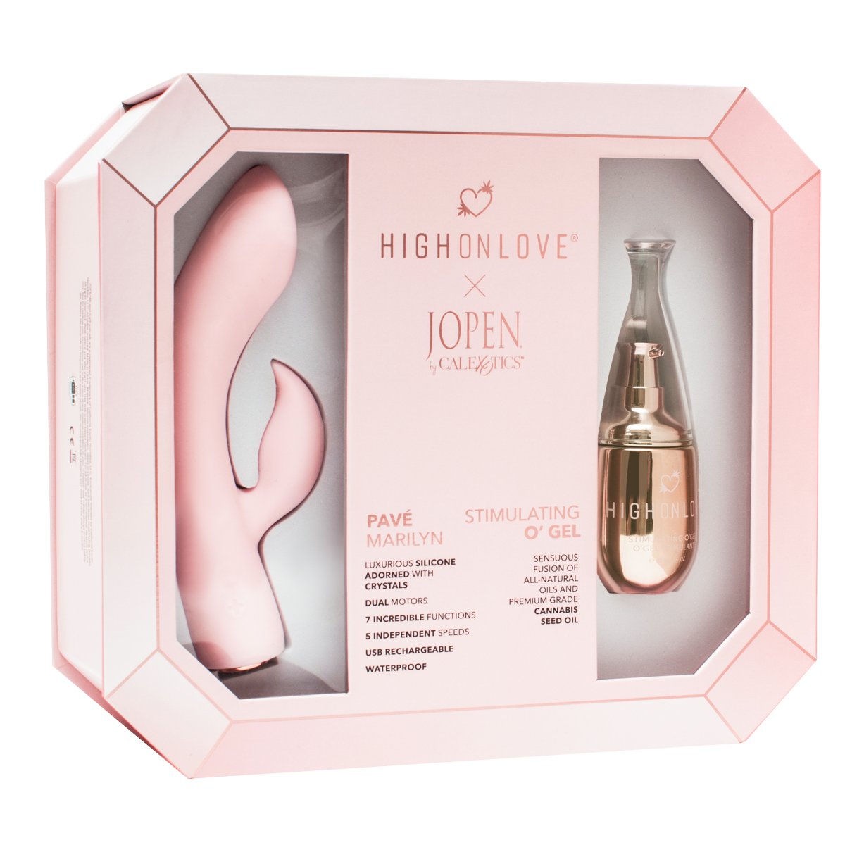 HighOnLove Object of Pleasure Gift Set with Stimulating O Gel and Jopen Dual Stimulator Vibrator > Essentials > Massage Gift Set