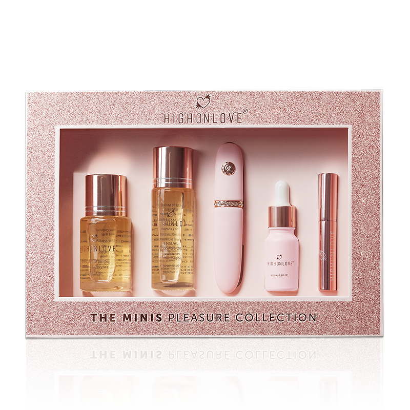 HighOnLove Minis Pleasure Collection with Hemp Seed Oil Set – Silicone Mini Vibrator Set > Essentials > Massage Gift Set