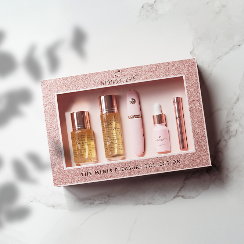 HighOnLove Minis Pleasure Collection with Hemp Seed Oil Set – Silicone Mini Vibrator Set > Essentials > Massage Gift Set