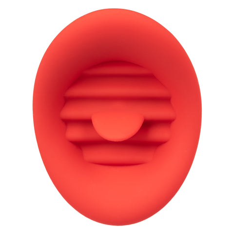 French Kiss Sweet Talker Red Compact Rechargeable Silicone Massager with 12 Vibration Functions Finger Stimulator