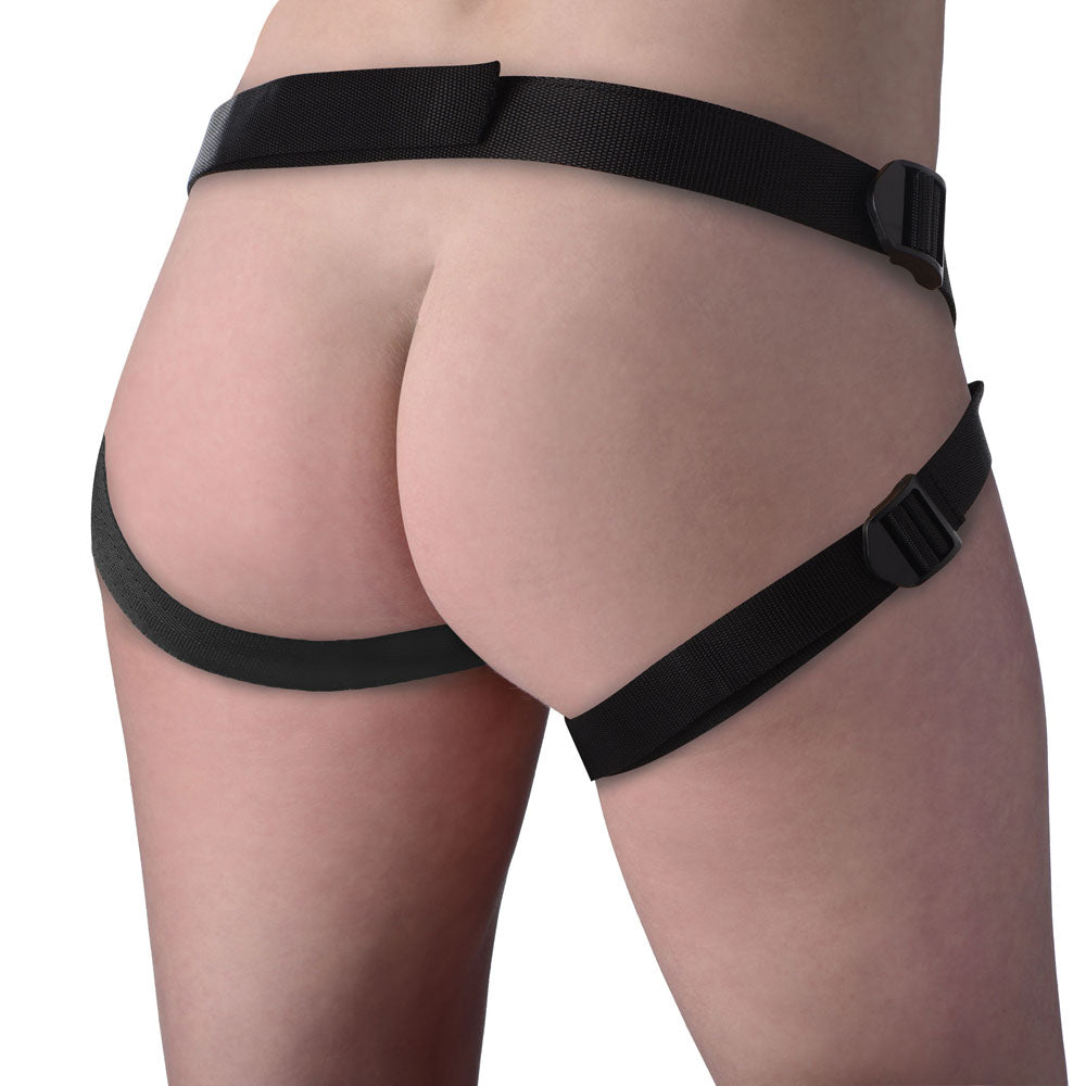 Brazen 8 Inch Silicone Dildo with Harness in Flesh Color > Dildos > Strap On Harnesses