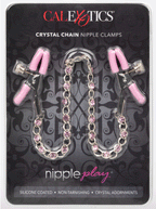 Nipple Play Crystal Chain Adjustable Nipple Clamps with Pink Silicone Coating and Sparkling Crystals > Sex Toys > Nipple Clips