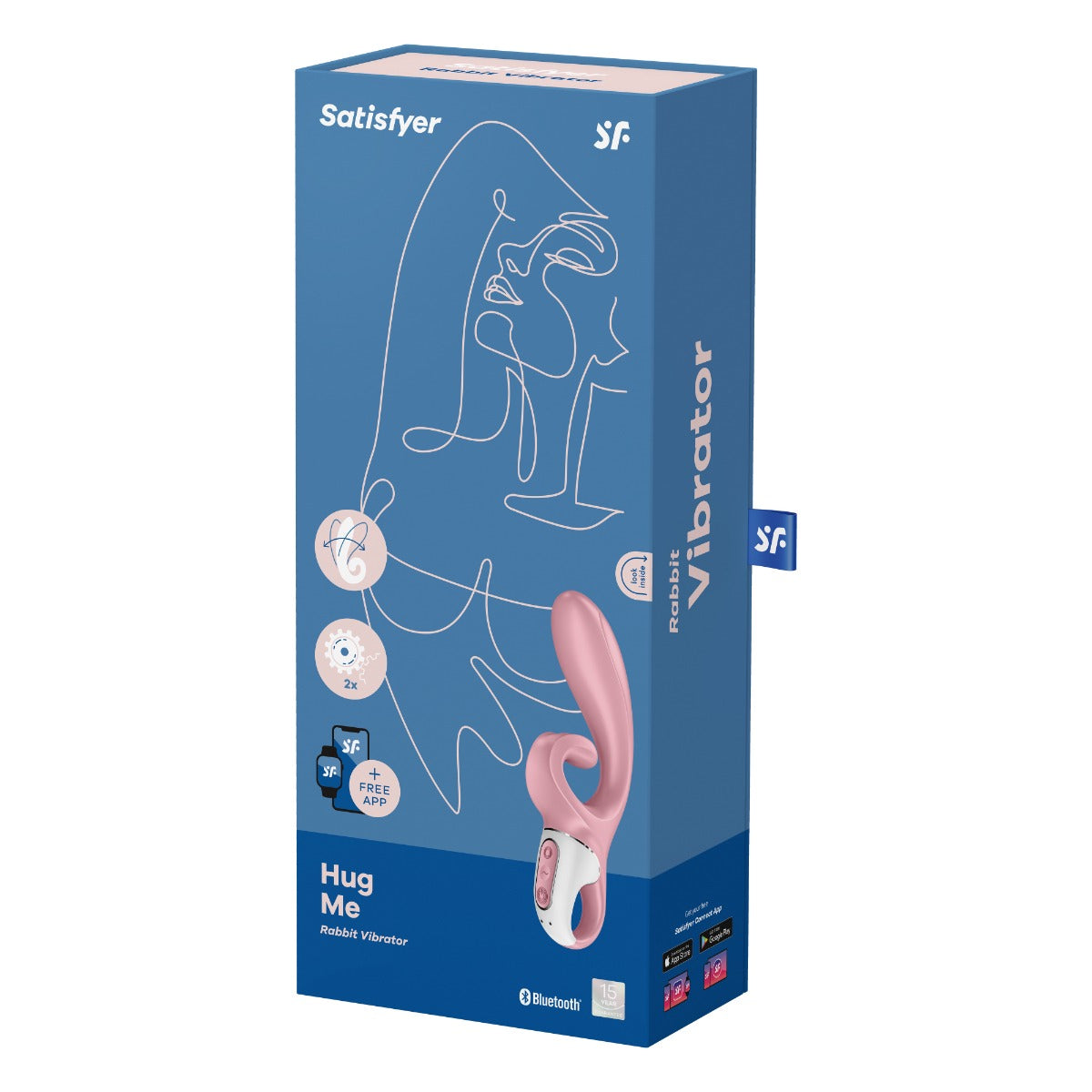 Satisfyer Hug Me Rabbit Vibrator – App Controlled Waterproof G-Spot and Clitoral Stimulator > Vibrators > Ladies > Rabbit
