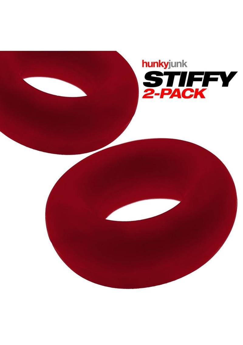 Hunky Junk Stiffy 2-Pack – Non-Roll Grippy Cockrings - Cherry Ice > Cock Ring > Sets