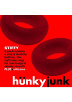 Hunky Junk Stiffy 2-Pack – Non-Roll Grippy Cockrings - Cherry Ice > Cock Ring > Sets